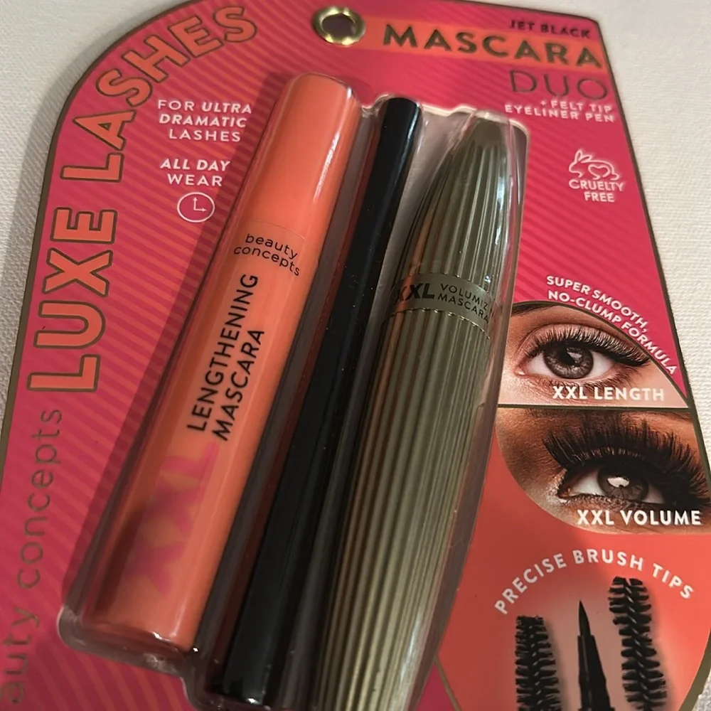 Beauty Concepts Luxe LashesJet Black Duo Mascara w/felt tip eyeliner pen.